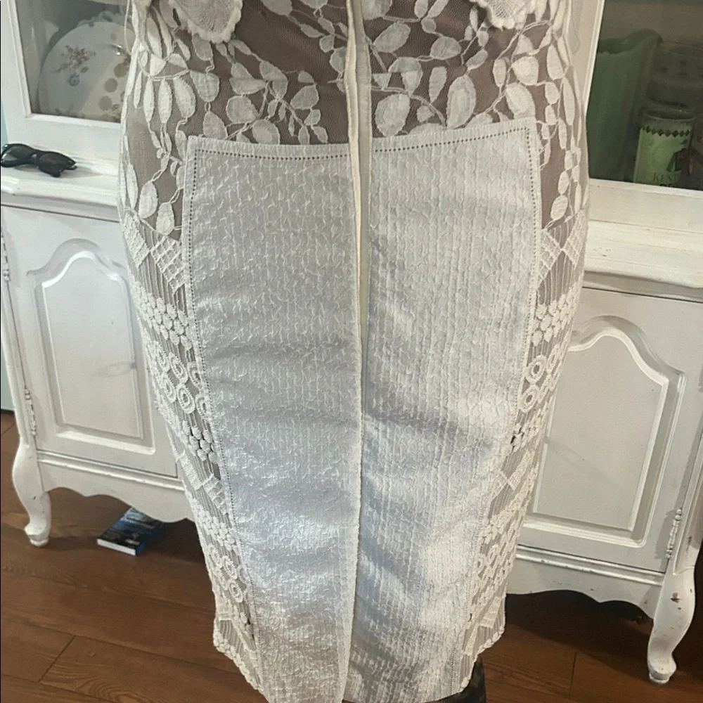 Byron Lars Cream and Black Midi Dress - Picture 3 of 10